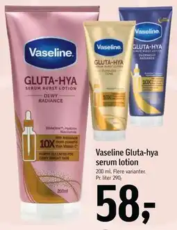 Føtex Vaseline Gluta-hya serum lotion tilbud