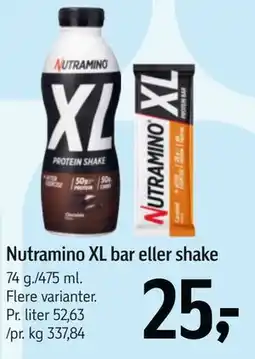 Føtex Nutramino XL bar eller shake tilbud