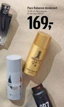 Føtex Paco Rabanne deodorant tilbud