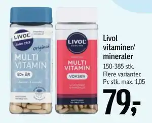 Føtex Livol vitaminer/ mineraler tilbud