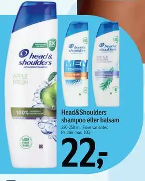 Føtex Head&Shoulders shampoo eller balsam tilbud