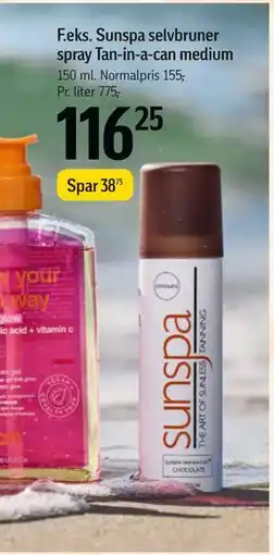 Føtex Sunspa selvbruner spray Tan-in-a-can medium tilbud