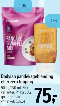 Føtex Bodylab pandekageblanding eller zero topping tilbud