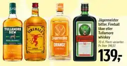 Føtex Jägermeister bitter, Fireball likør eller Tullamore whiskey tilbud