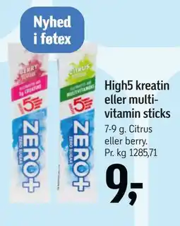 Føtex High5 kreatin eller multivitamin sticks tilbud