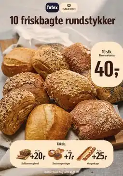 Føtex 10 friskbagte rundstykker tilbud