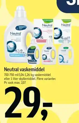 Føtex Neutral vaskemiddel tilbud