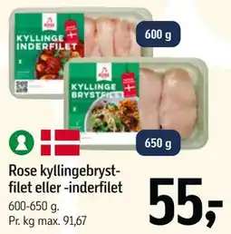 Føtex Rose kyllingebrystfilet eller -inderfilet tilbud