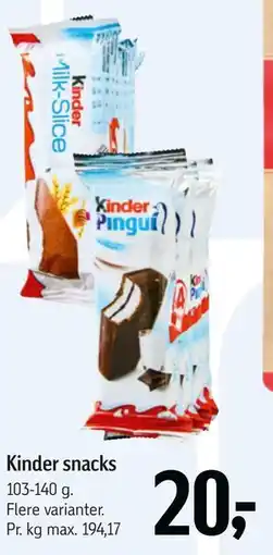 Føtex Kinder snacks tilbud