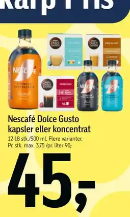 Føtex Nescafé Dolce Gusto kapsler eller koncentrat tilbud