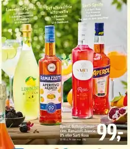 Føtex Aperol, Bottega Limoncino, Ramazotti Arancia 0% eller Sarti Rosa tilbud