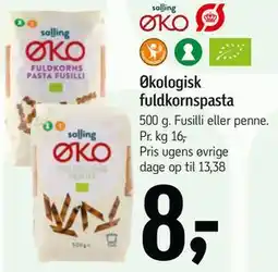 Føtex Økologisk fuldkornspasta tilbud
