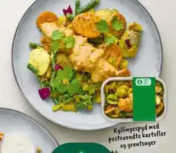 Føtex Kyllingespyd med pestovendte kartofler og grøntsager tilbud