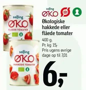 Økologiske hakkede eller flåede tomater