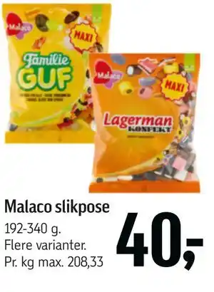 Føtex Malaco slikpose tilbud