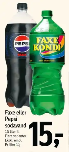 Føtex Faxe eller Pepsi sodavand tilbud