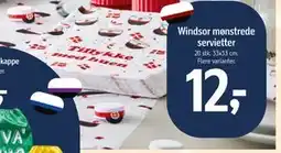 Føtex Windsor m%nstrede servietter tilbud