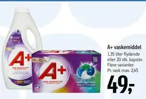 Føtex A+ vaskemiddel tilbud