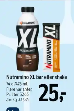 Føtex Nutramino XL bar eller shake tilbud