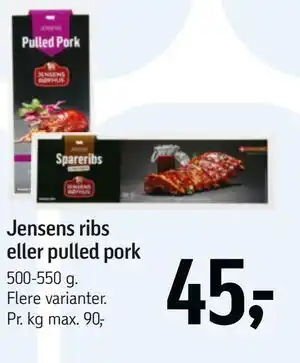 Føtex Jensens ribs eller pulled pork tilbud