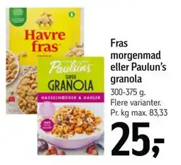 Føtex Fras morgenmad eller Paulun’s granola tilbud