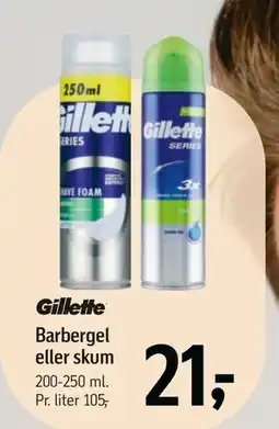 Føtex Gillette Barbergel eller skum tilbud