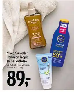 Føtex Nivea Sun eller Hawaiian Tropic solbeskyttelse tilbud