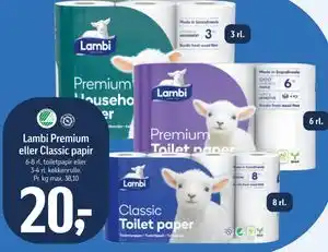 Føtex Lambi Premium eller Classic papir tilbud