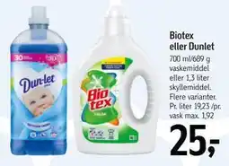 Føtex Biotex eller Dunlet tilbud