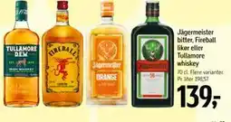 Føtex Jägermeister bitter, Fireball likør eller Tullamore whiskey tilbud