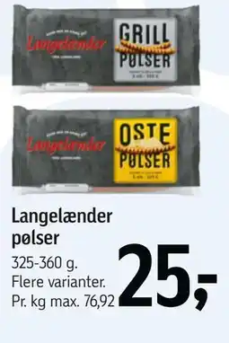 Føtex Langelænder pølser tilbud