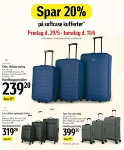 Føtex Spar 20% på softcase kufferter tilbud