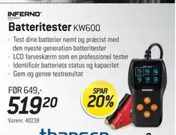 Thansen Batteritester tilbud