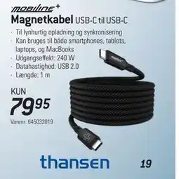 Thansen Magnetkabel tilbud