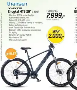 Thansen El-cykel MTB 29 tilbud