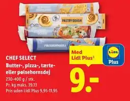 Lidl CHEF SELECT Butter-, pizza-, tærte- eller pølsehornsdej, App-pris tilbud