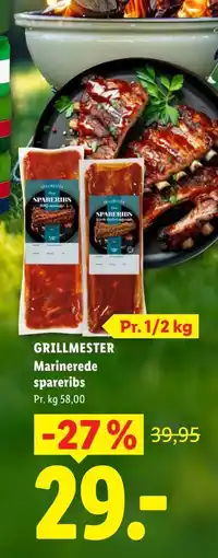 Lidl GRILLMESTER Marinerede spareribs tilbud