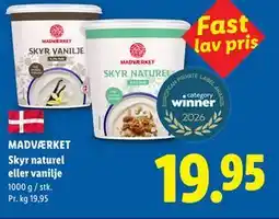 Lidl MADVÆRKET Skyr naturel eller vanilje tilbud