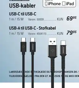 Thansen USB-kabler tilbud