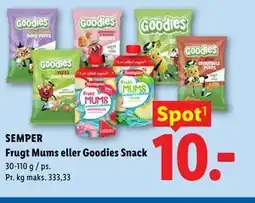Lidl SEMPER Frugt Mums eller Goodies Snack tilbud
