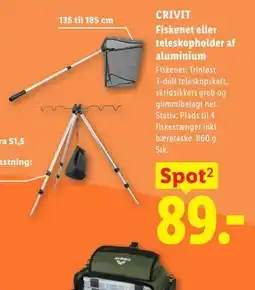 Lidl CRIVIT Fiskenet eller teleskopholder af aluminium tilbud