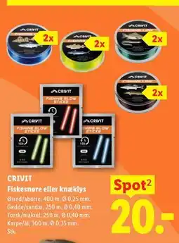 Lidl CRIVIT Fiskesnøre eller knæklys tilbud