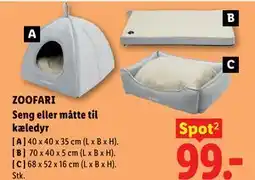 Lidl ZOOFARI Seng eller måtte til kæledyr tilbud