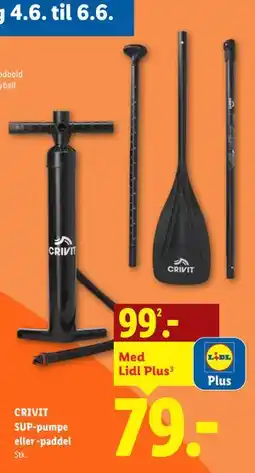 Lidl CRIVIT SUP-pumpe eller -paddel tilbud
