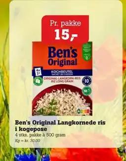 Poetzsch Padborg Ben's Original Langkornede ris i kogepose tilbud