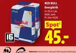 Lidl RED BULL Energidrik tilbud