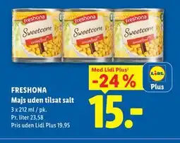 Lidl FRESHONA Majs uden tilsat salt tilbud