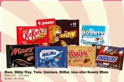 Poetzsch Padborg Mars, Milky Way, Twix, Snickers, KitKat, Lion eller Bounty Minis tilbud