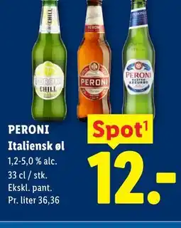 Lidl PERONI Italiensk øl tilbud