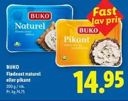 Lidl BUKO Flødeost naturel eller pikant tilbud